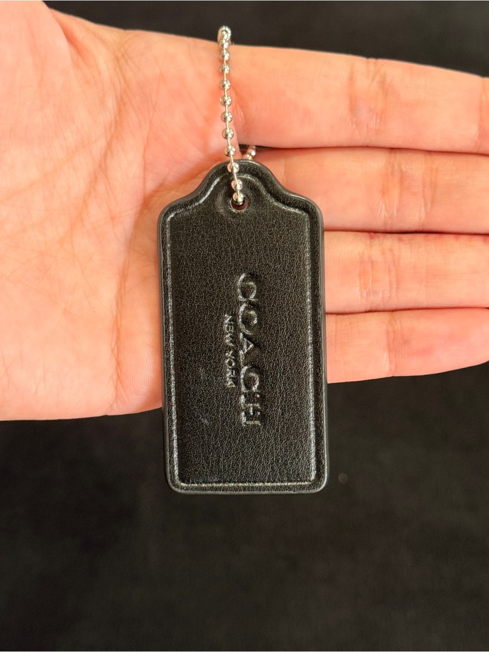 2.5" Medium Modern Coach Leather Key Fob Bag Charm Keychain Hang Tag/Hangtag